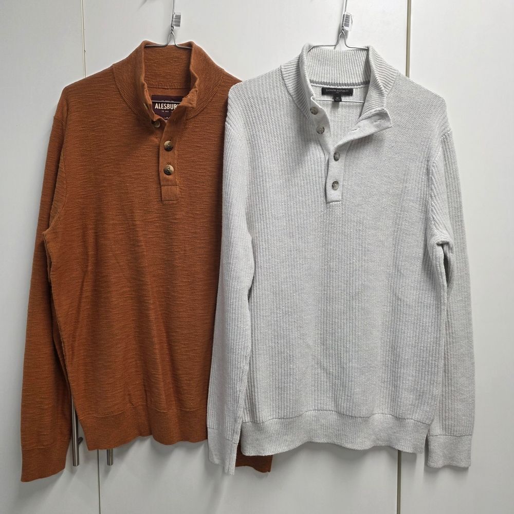 Banana Republic Alesbury Men’s M Sweaters Preppy Corporate Core 2pc Lot
